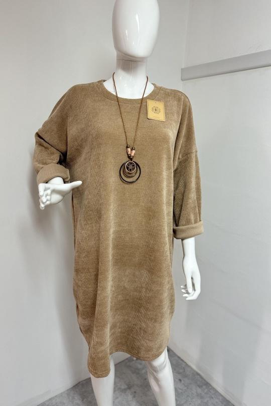 Robes mi-longues Femme Camel REM R6363 Efashion Paris