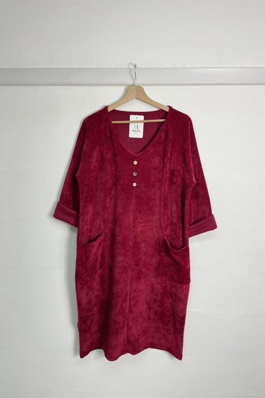 Robes mi-longues Femme Bordeaux REM R6520 Efashion Paris