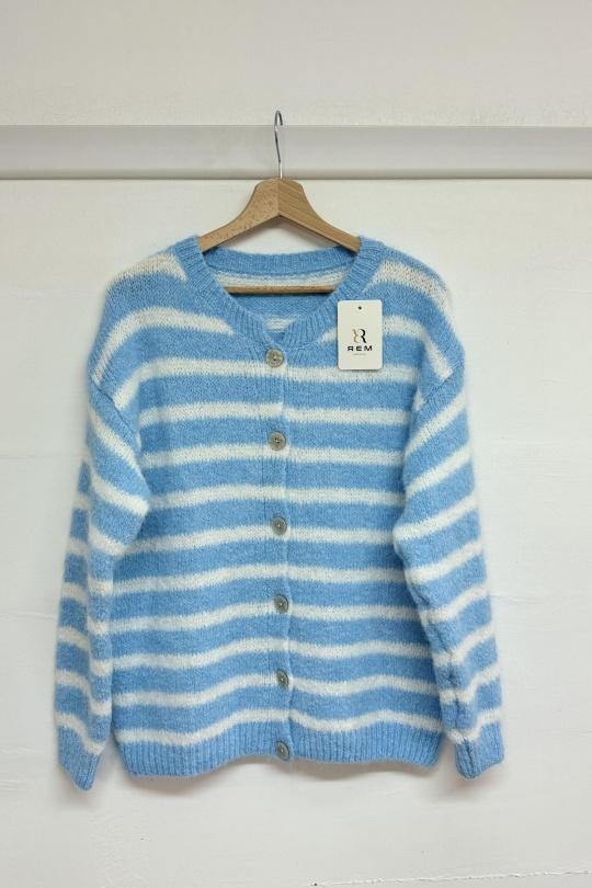 Cardigans Women Sky blue REM G25171 Efashion Paris