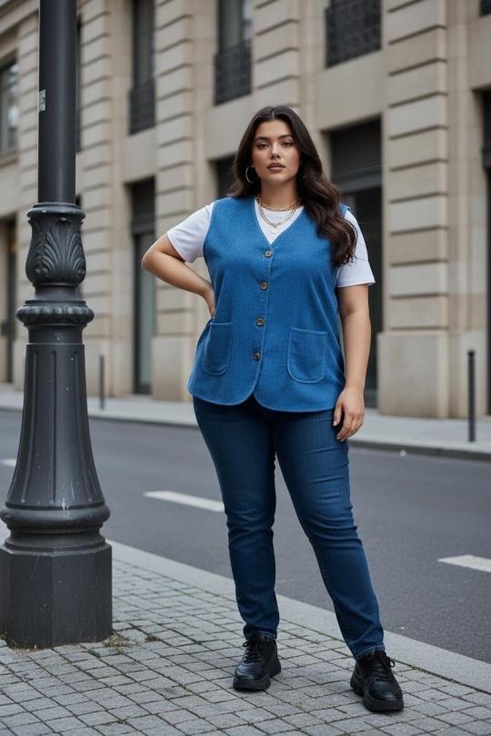 Gilets Femme Bleu ciel REM G26224 Efashion Paris