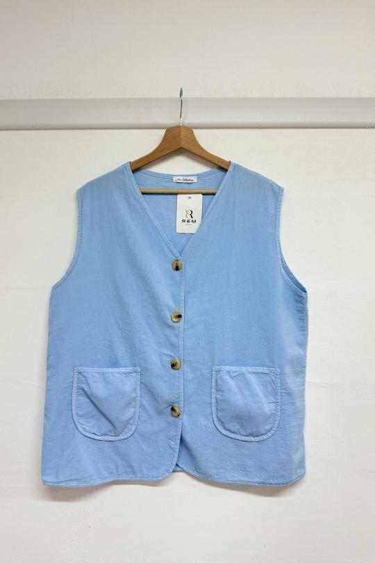 Gilets Femme Bleu ciel REM G26224 Efashion Paris