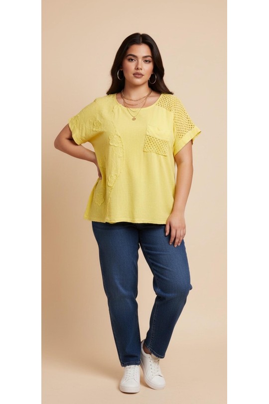 Top Donna Yellow REM H26067 Efashion Paris
