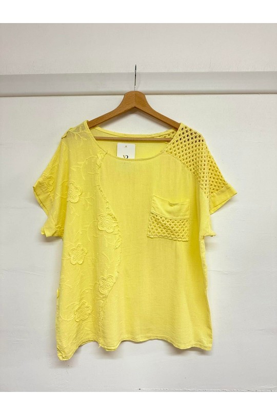 Top Donna Yellow REM H26067 Efashion Paris