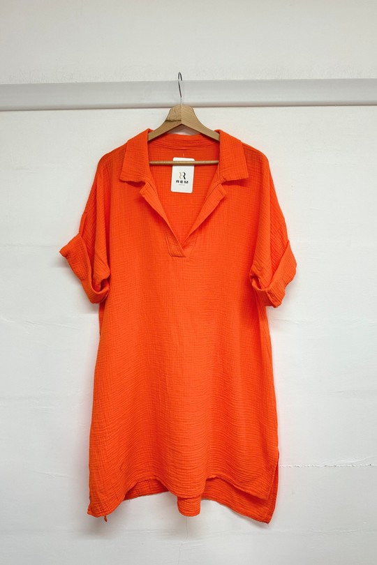 Robes courtes Femme Orange REM R2909 Efashion Paris