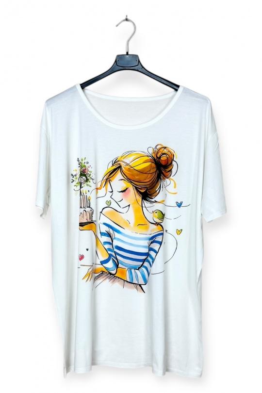 Camisetas Mujer Print LUCKY NANA SP T03-25 Efashion Paris