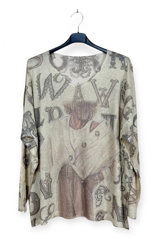 Jerséis Mujer Print LUCKY NANA AH 2864-15 Efashion Paris