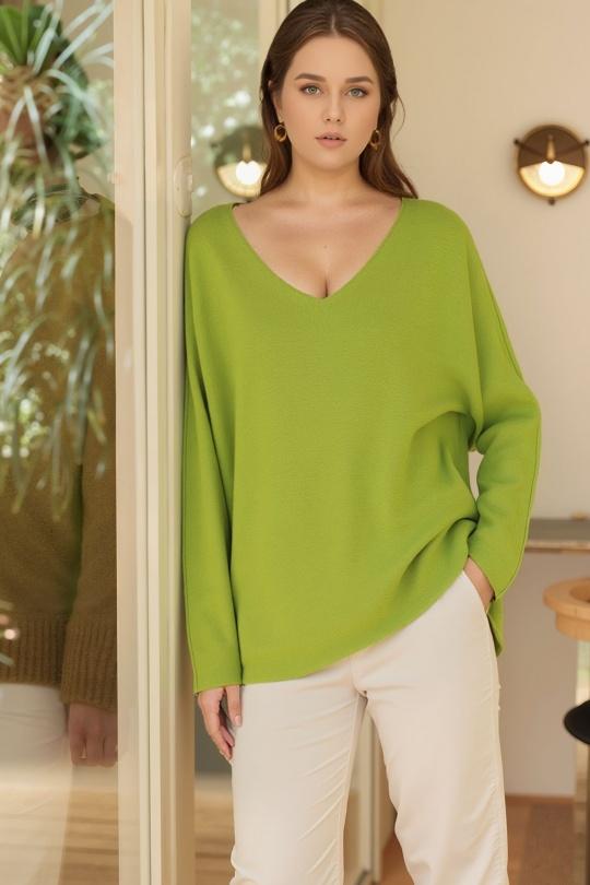 Jumpers Women Green apple LUCKY NANA AH L2218 Efashion Paris