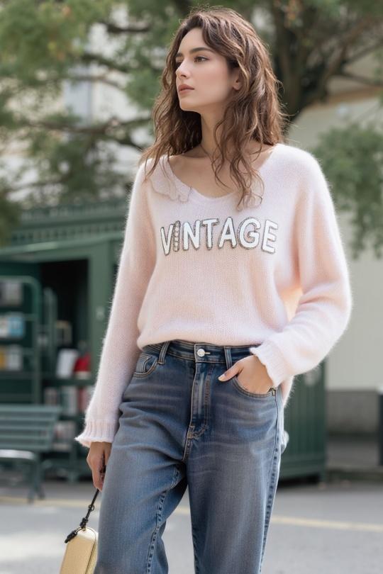 Jumpers Women BLUSH ROSE LUCKY NANA AH 2896 Efashion Paris