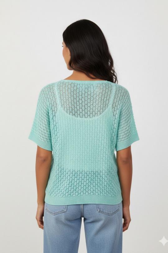 Tops Femme Turquoise LUCKY NANA CX 1082 Efashion Paris
