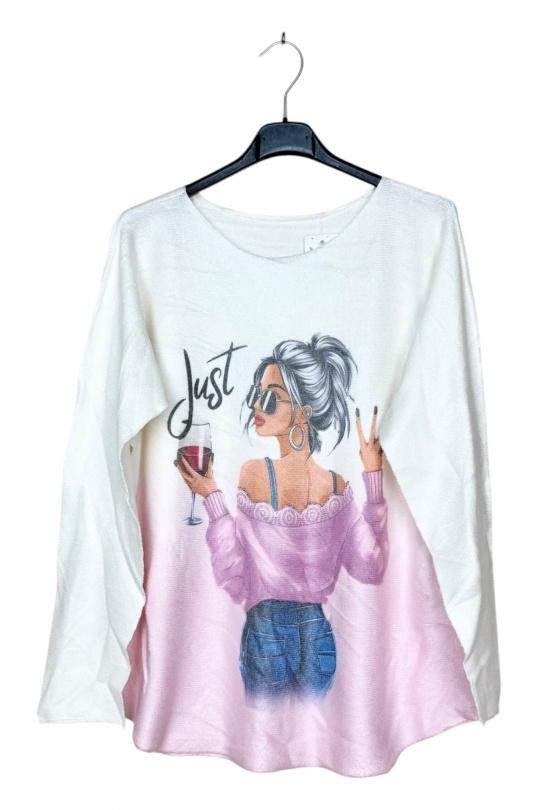 Tops Femme Rose LUCKY NANA CX 3162-06 Efashion Paris