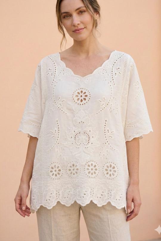 Tops Femme Blanc LUCKY NANA CX 069 Efashion Paris