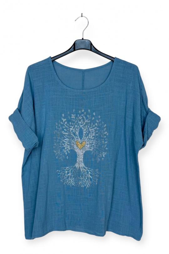 Tops Femme Bleu clair LUCKY NANA CX 8003AV Efashion Paris