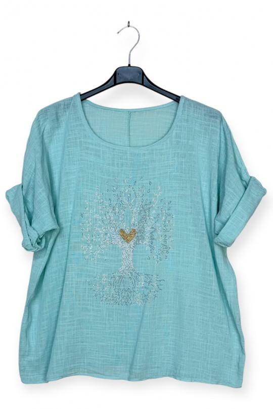 Tops Femme Bleu clair LUCKY NANA CX 8003AV Efashion Paris