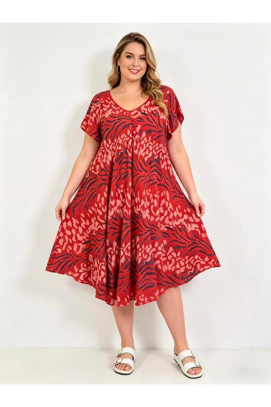 Robes mi-longues Femme Rouge LUCKY NANA CX 50050 Efashion Paris