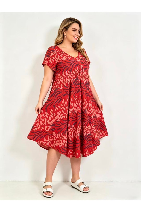 Robes mi-longues Femme Rouge LUCKY NANA CX 50050 Efashion Paris