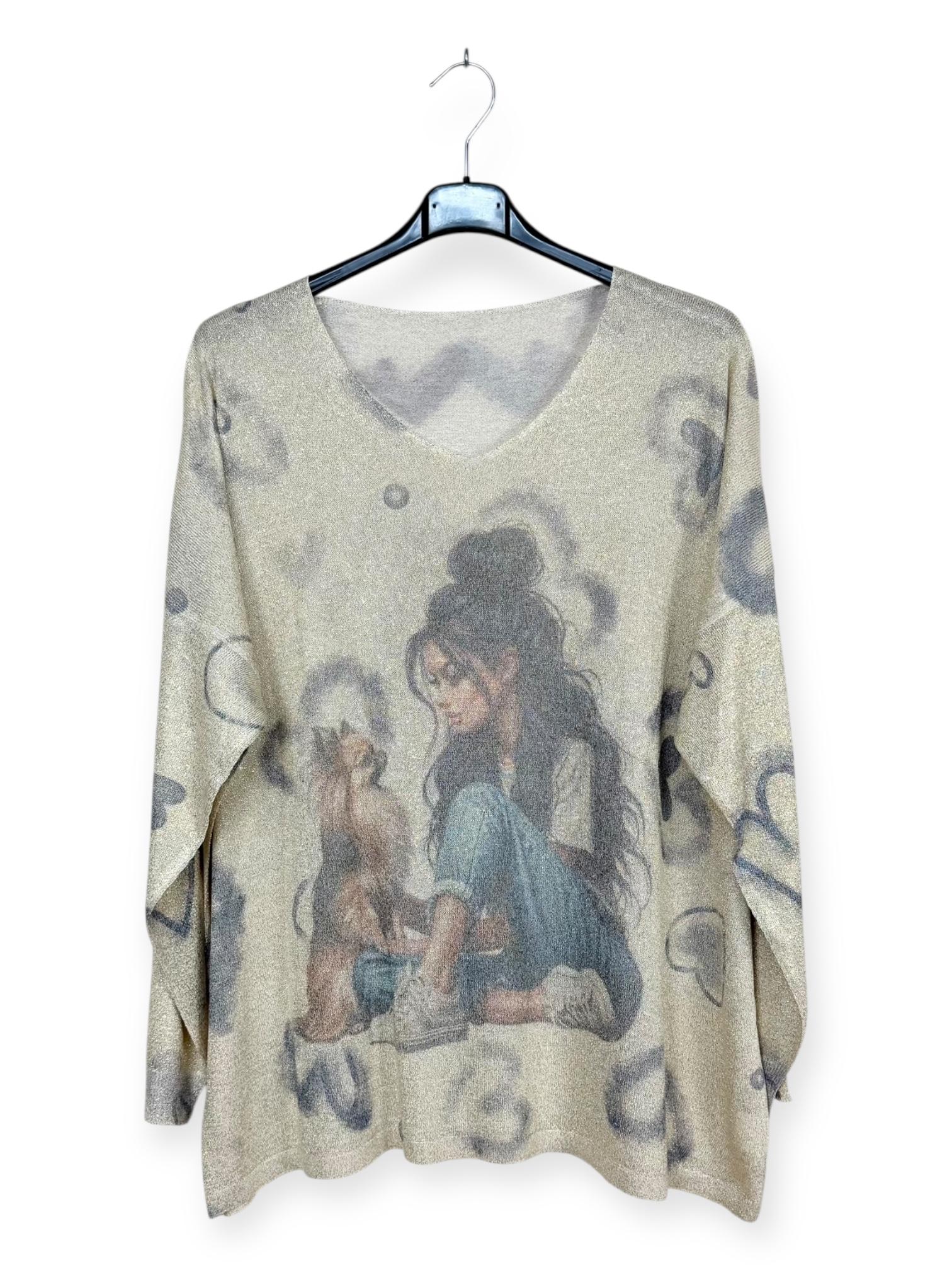 Jerséis Mujer Print LUCKY NANA AH 2864-07 #c Efashion Paris