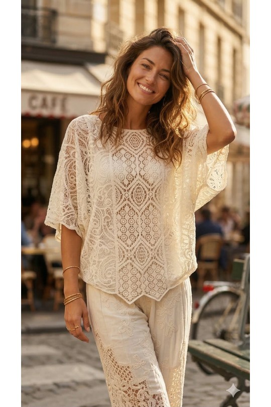 Tops Femme Blanc LUCKY NANA CX 855 #c Efashion Paris