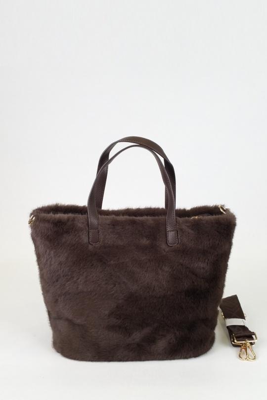 Cabas Maroquinerie Chocolat DOLLIBAG 87812 Efashion Paris