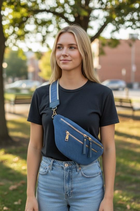 Sacs bananes Maroquinerie Bleu jean DOLLIBAG 87782VE Efashion Paris