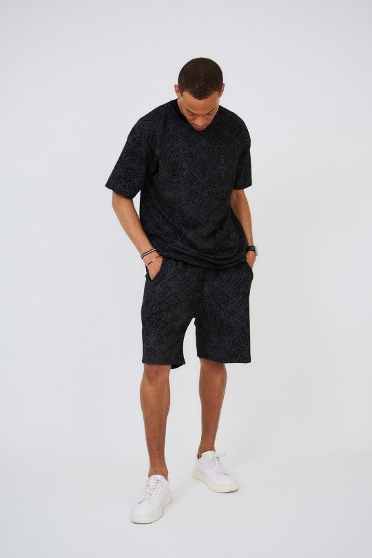 Ensemble short Homme Noir AARHON AA-009BLACK Efashion Paris