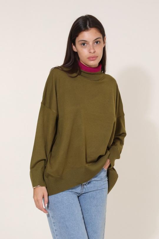 Pulls Femme Kaki The Corner (by The Moment)  QC6066 Efashion Paris