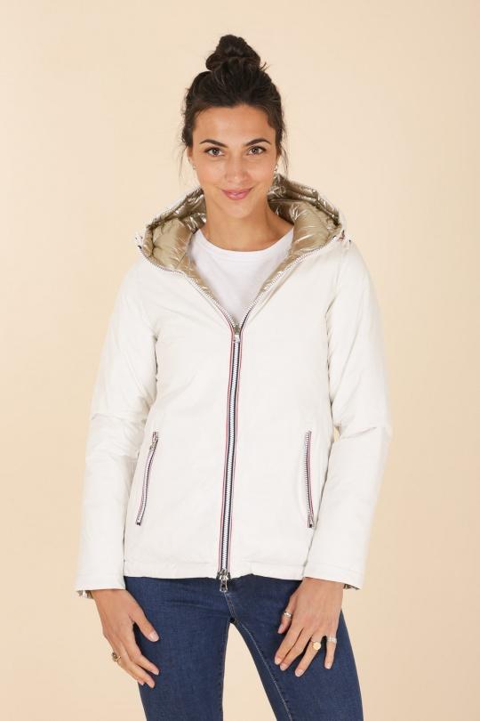 Doudounes Femme Blanc LAURA JO 22065 Efashion Paris