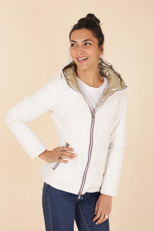Doudounes Femme Blanc LAURA JO 22065 Efashion Paris