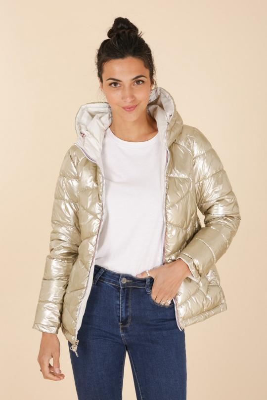 Doudounes Femme Blanc LAURA JO 22065 Efashion Paris