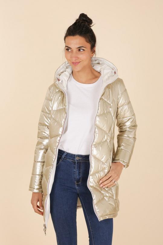 Doudounes Femme Blanc LAURA JO 22066 Efashion Paris