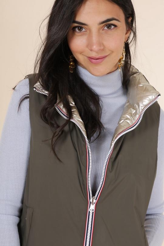 Doudounes Femme Kaki LAURA JO 21034 REVERSIBLE Efashion Paris