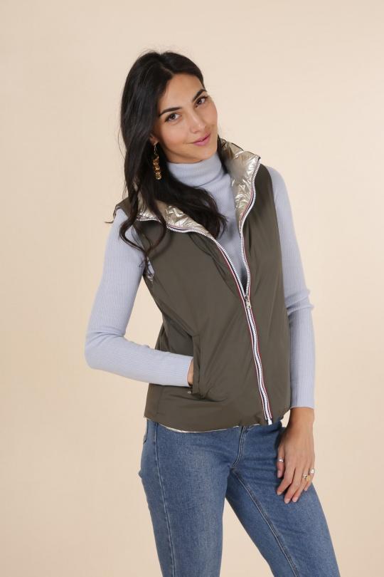 Doudounes Femme Kaki LAURA JO 21034 REVERSIBLE Efashion Paris