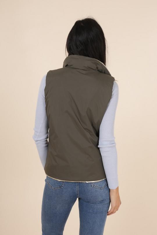 Doudounes Femme Kaki LAURA JO 21034 REVERSIBLE Efashion Paris