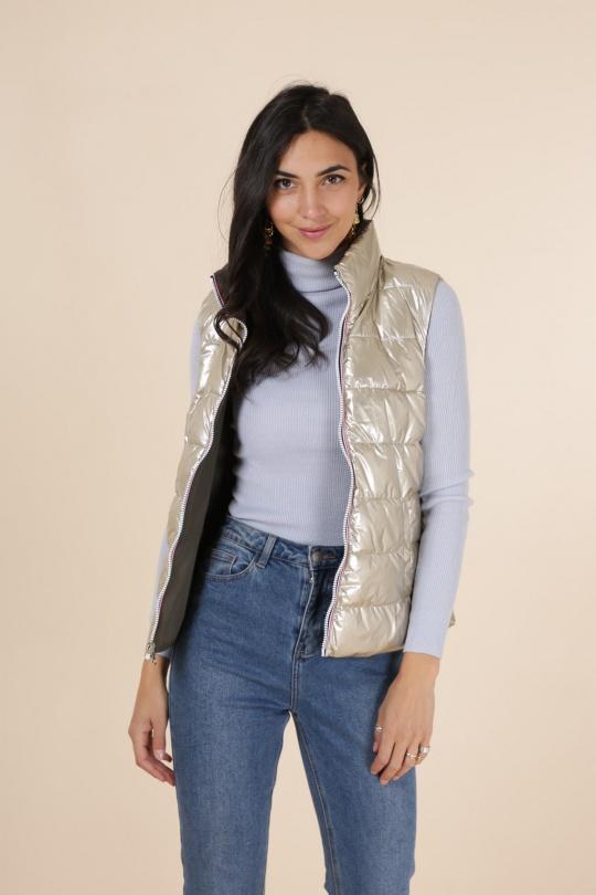 Doudounes Femme Kaki LAURA JO 21034 REVERSIBLE Efashion Paris