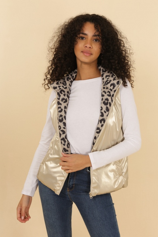 Doudounes Femme Or LAURA JO 21034 REVERSIBLE Efashion Paris