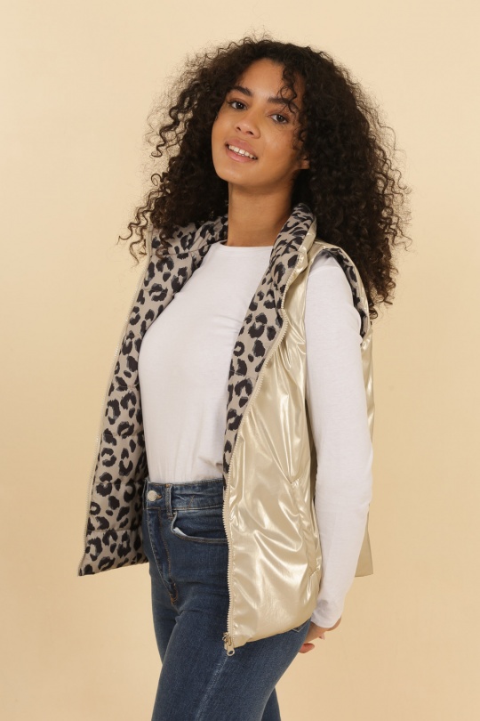 Doudounes Femme Or LAURA JO 21034 REVERSIBLE Efashion Paris