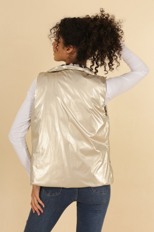 Doudounes Femme Or LAURA JO 21034 REVERSIBLE Efashion Paris