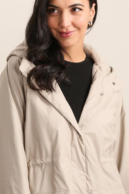 Parkas Femme Taupe LAURA JO 6023 Efashion Paris