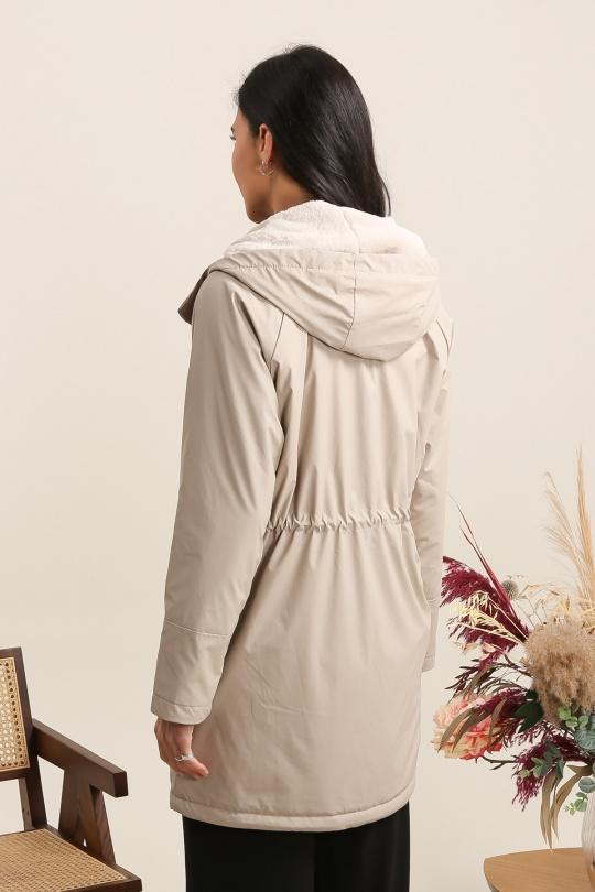 Parkas Femme Taupe LAURA JO 6023 Efashion Paris