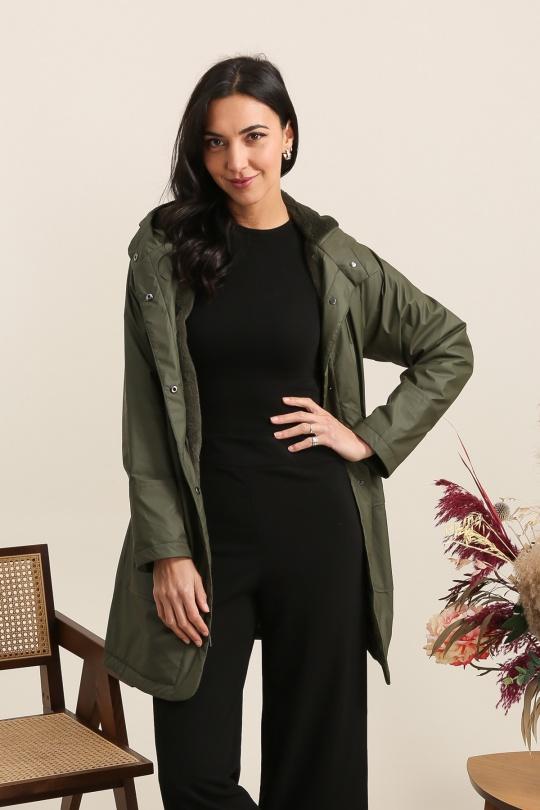 Parkas Femme Taupe LAURA JO 6023 Efashion Paris
