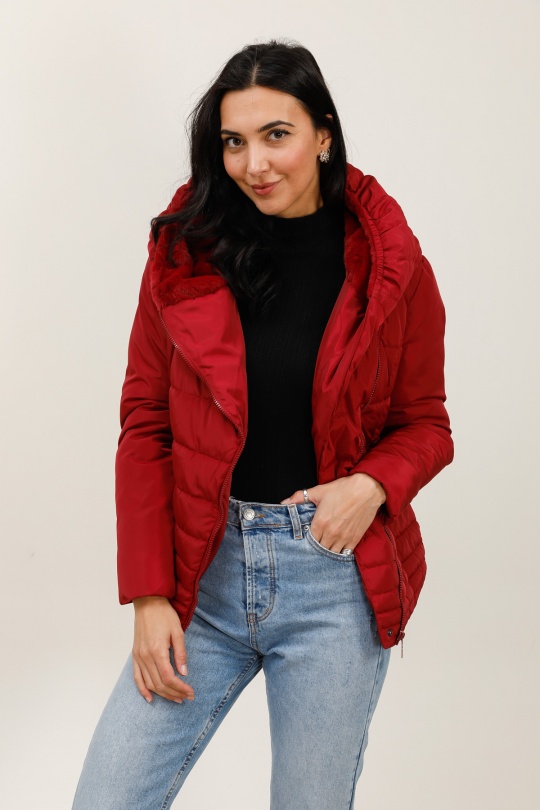 Doudounes Femme Bordeau/Rouge LAURA JO 19043 Efashion Paris