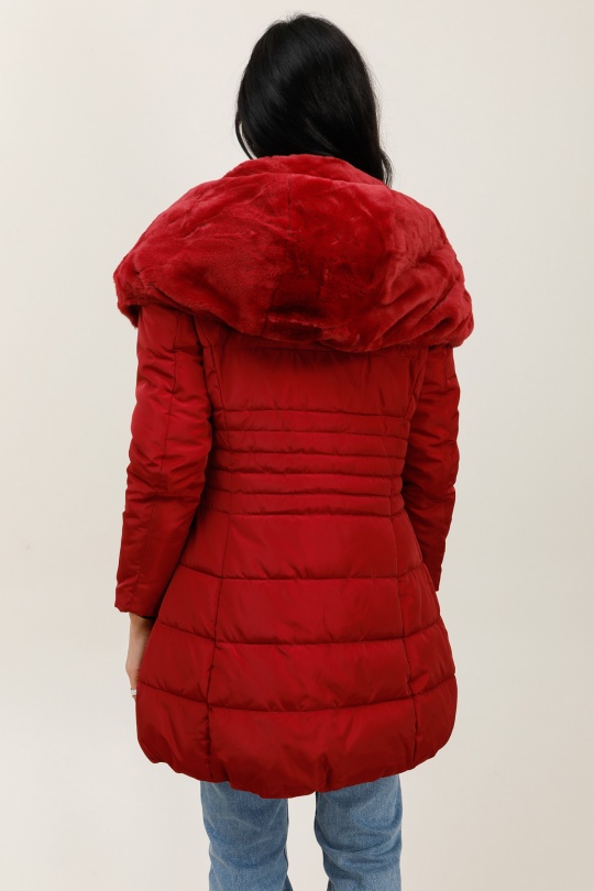 Doudounes Femme Bordeau/Rouge LAURA JO 19042 Efashion Paris