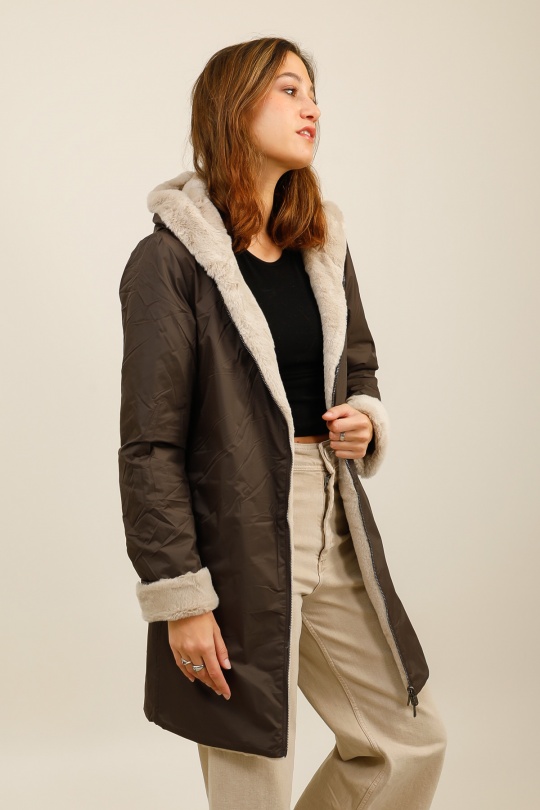 Parkas Mujer Brown LAURA JO 20032 Efashion Paris