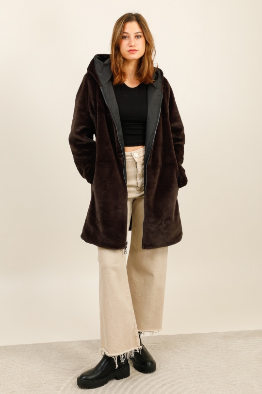 Parkas Mujer Brown LAURA JO 20032 Efashion Paris