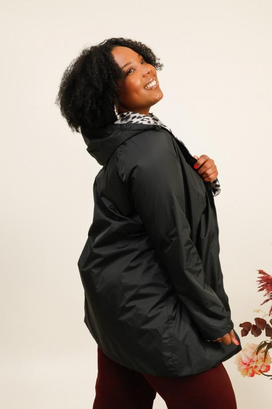 Manteaux Femme Léopard noir LAURA JO 5012LEO GT Efashion Paris