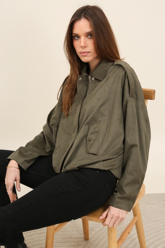 Vestes  Femme Kaki LAURA JO 6113 Efashion Paris