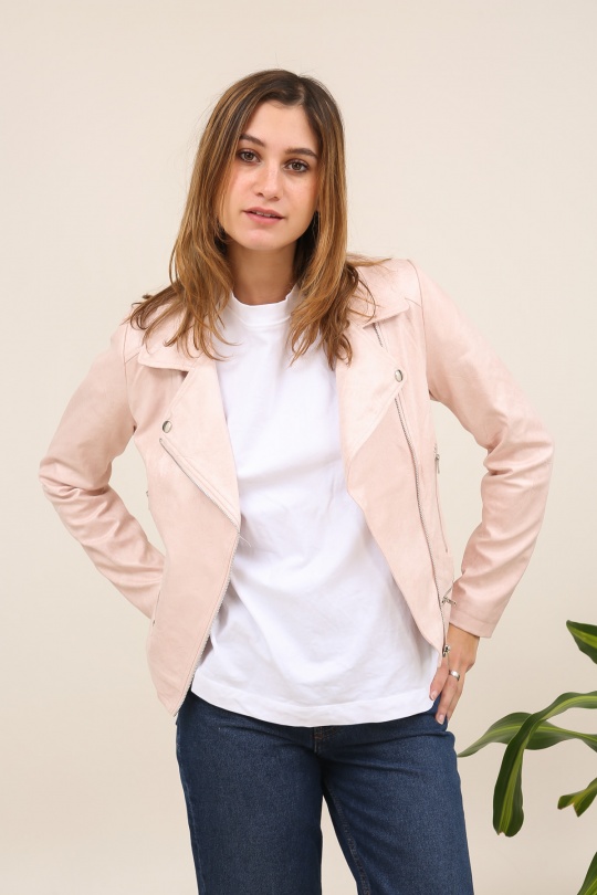 Vestes  Femme Rose nude LAURA JO 18165 Efashion Paris