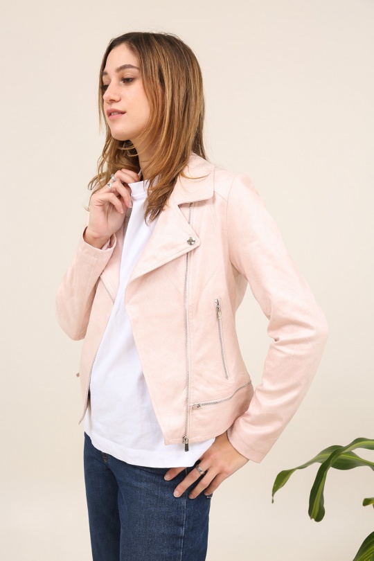 Vestes  Femme Rose nude LAURA JO 18165 Efashion Paris