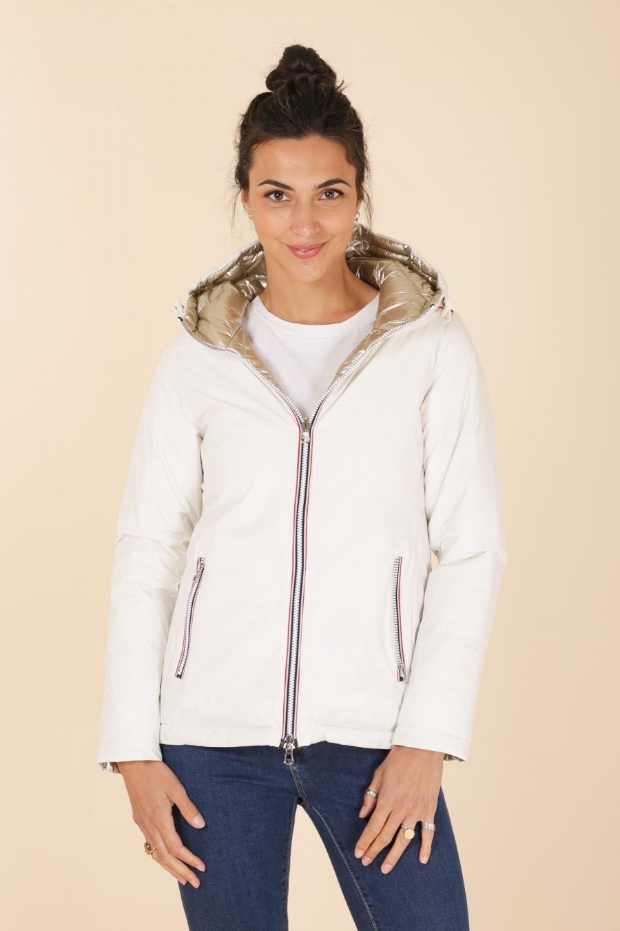 Doudounes Femme Blanc LAURA JO 22065 #c Efashion Paris