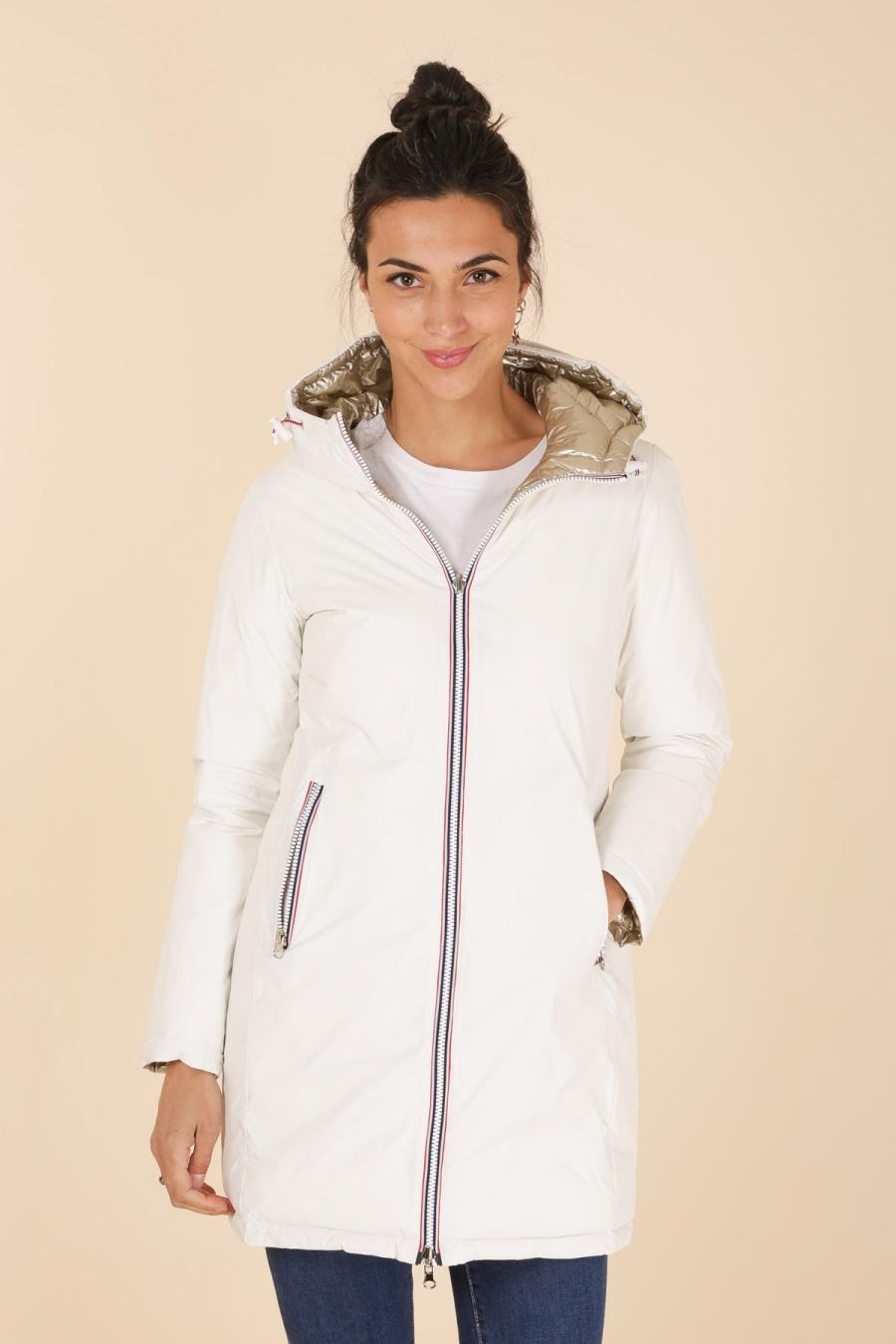 Doudounes Femme Blanc LAURA JO 22066 #c Efashion Paris