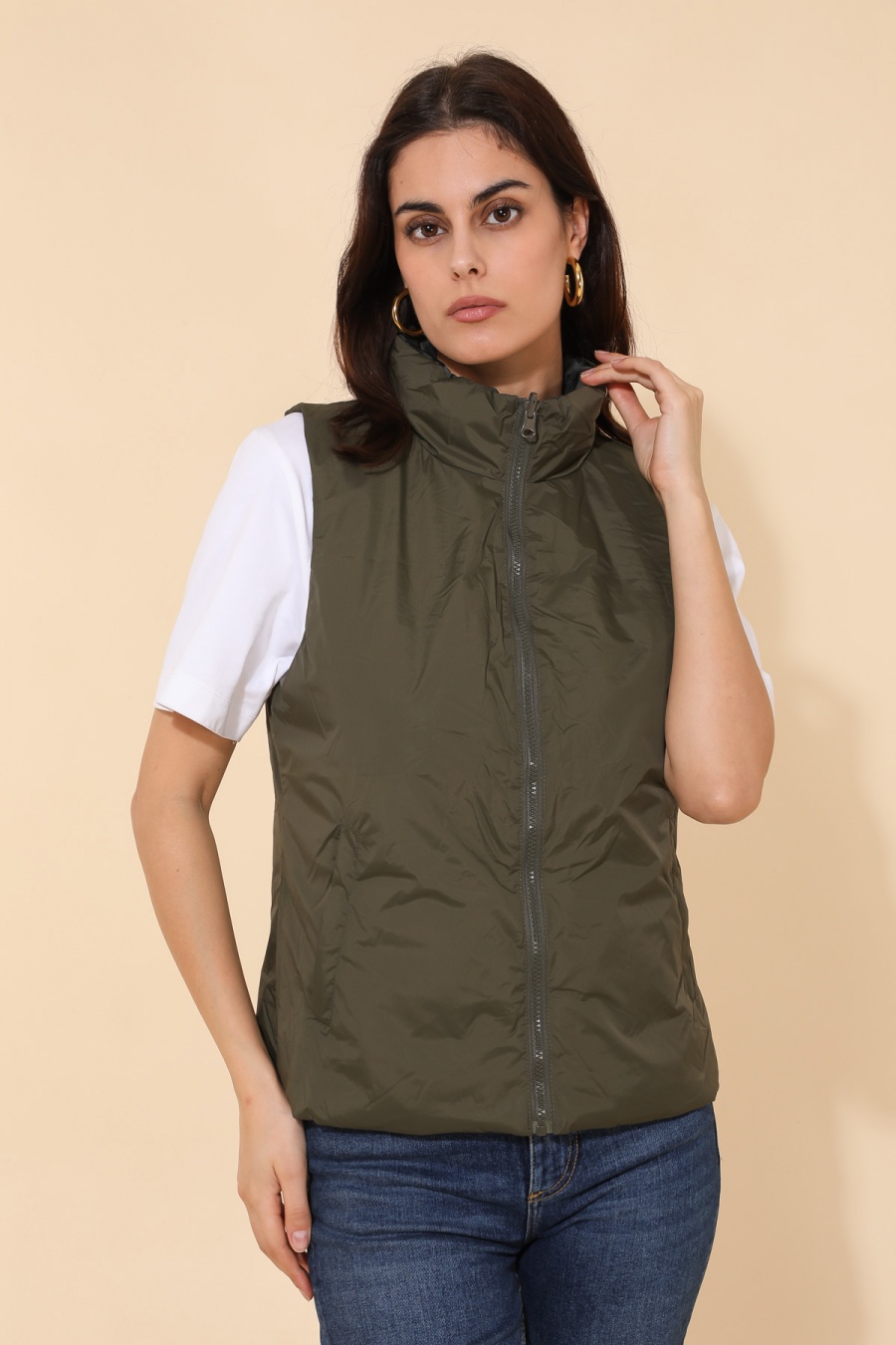 Doudounes Femme Kaki LAURA JO 5010 #c Efashion Paris